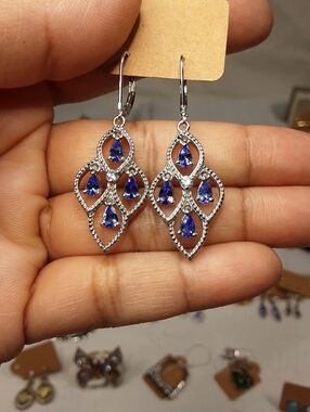 925 genuine tanzanite earrings.